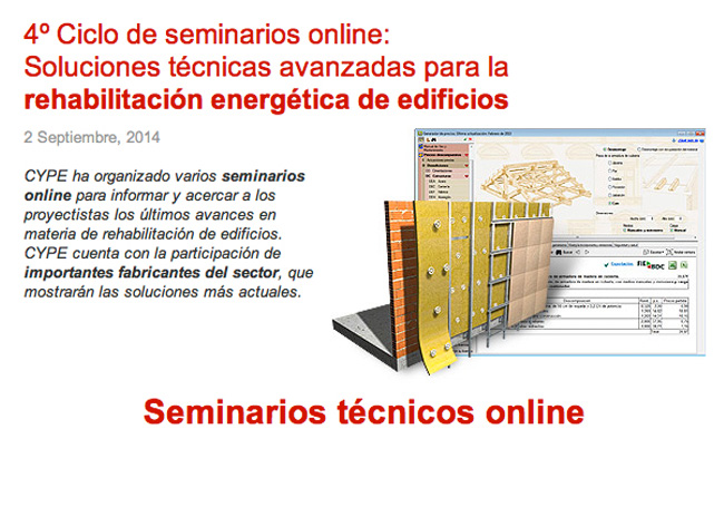 Seminarios on-line sobre soluciones para la rehabilitación energética